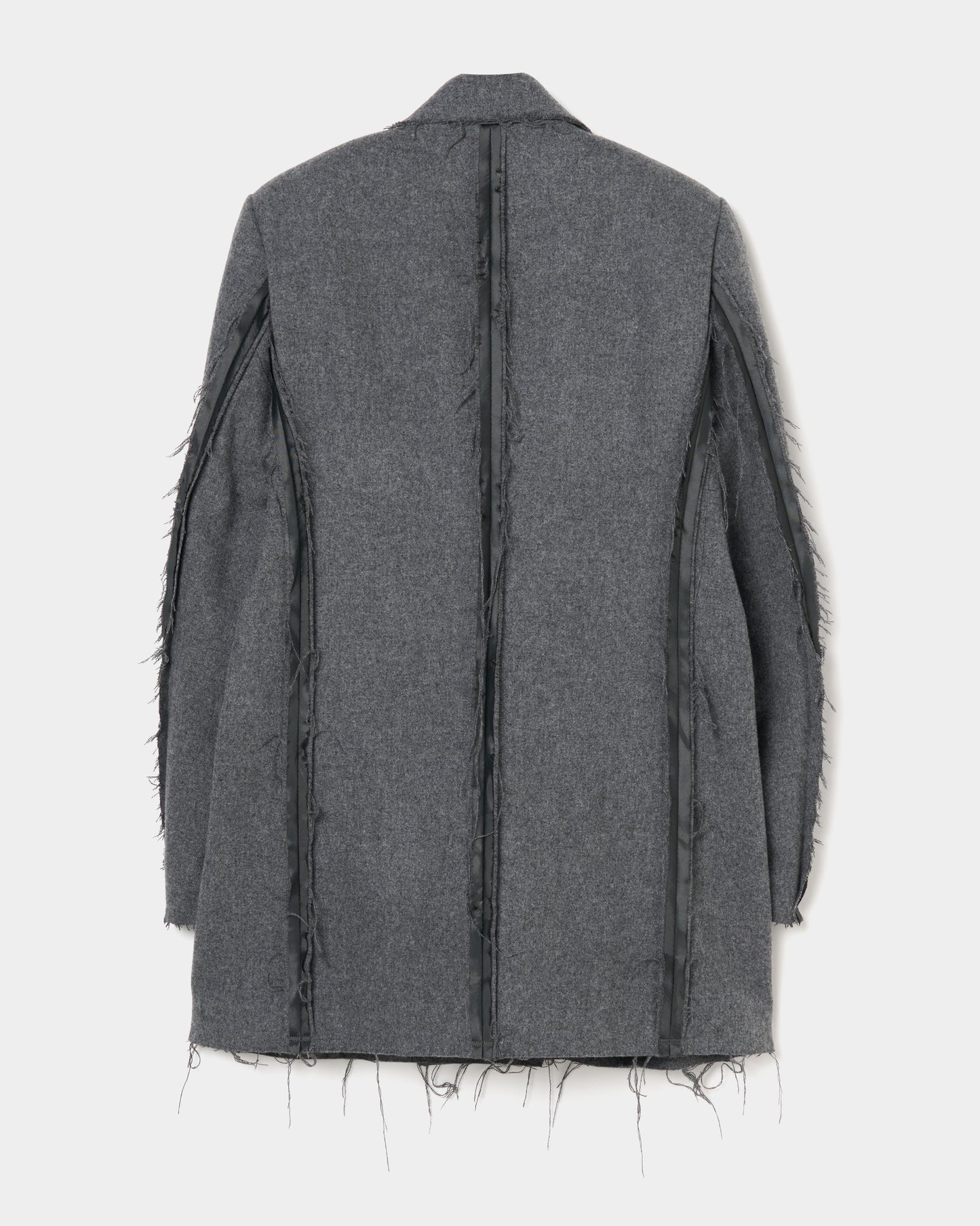 seam frayed melton coat Gray【Delivery in November 2025】