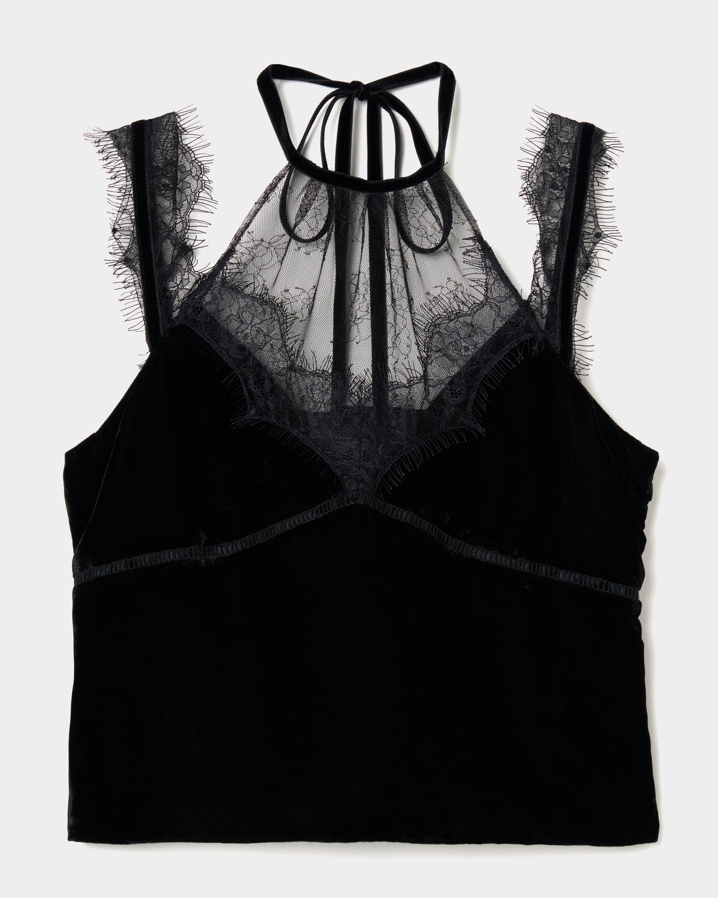 flower lace black velour camisole tops【Delivery in November 2025】