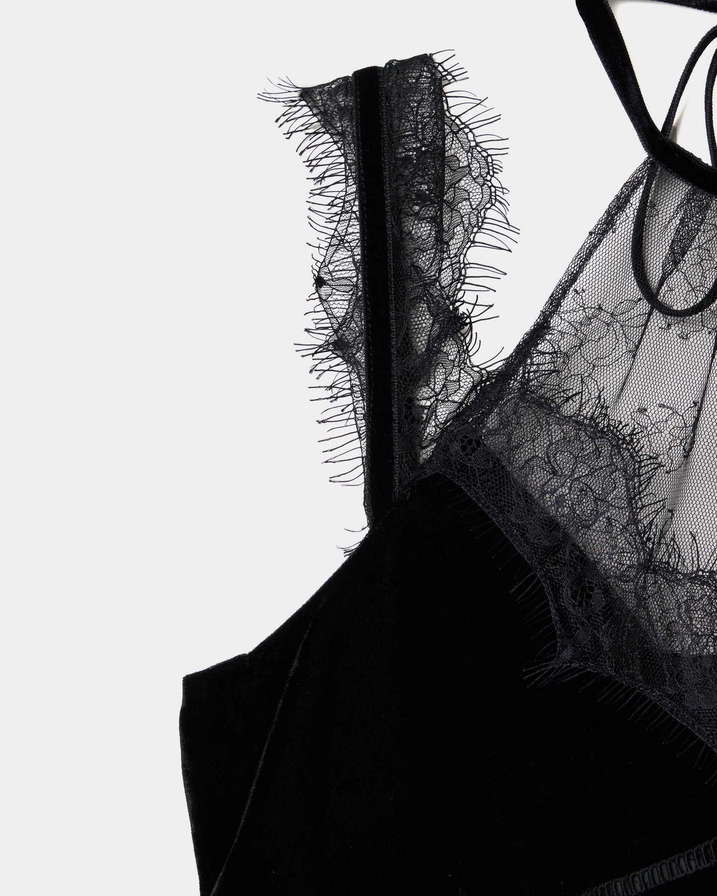 flower lace black velour camisole tops【Delivery in November 2025】