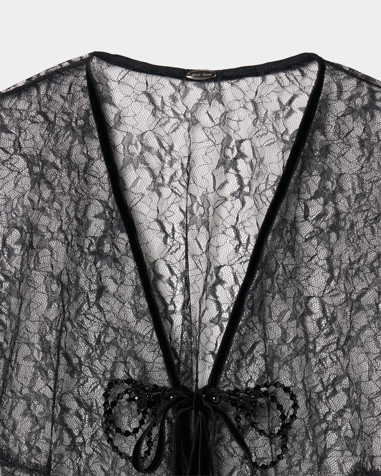 flower lace velvet ribbon cape Black【Delivery in November 2025】