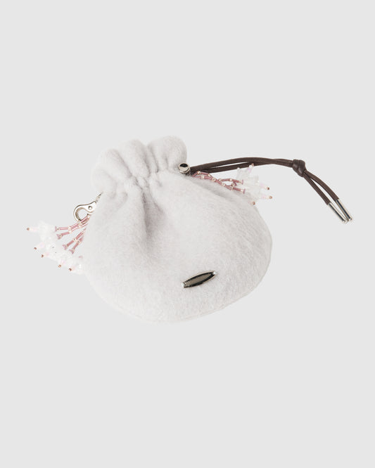 flower beads fluffy mini kinchaku bag【Delivery in November 2025】