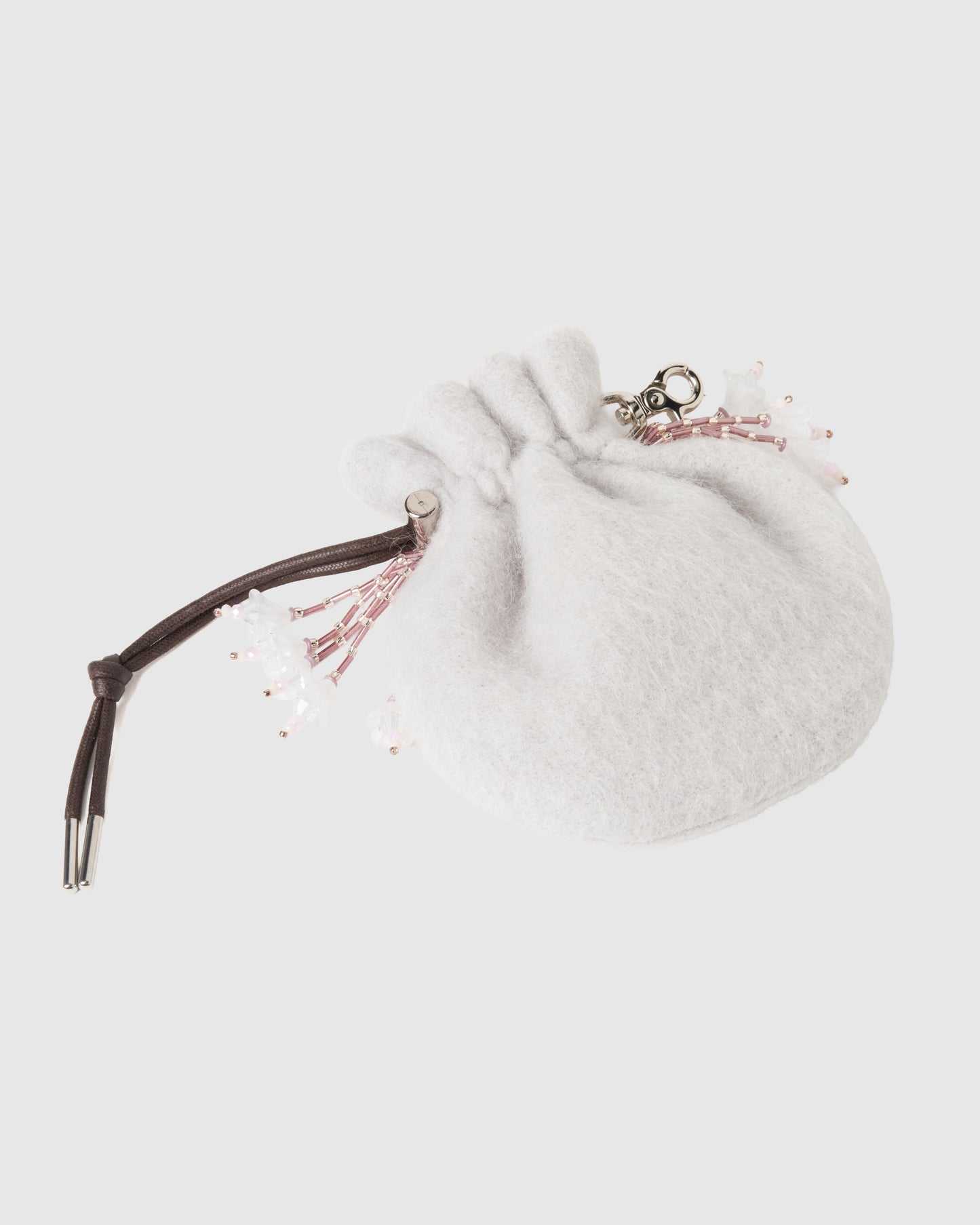 flower beads fluffy mini kinchaku bag【Delivery in November 2025】