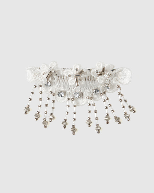 snow bijou mini barrette white【Delivery in January 2026】