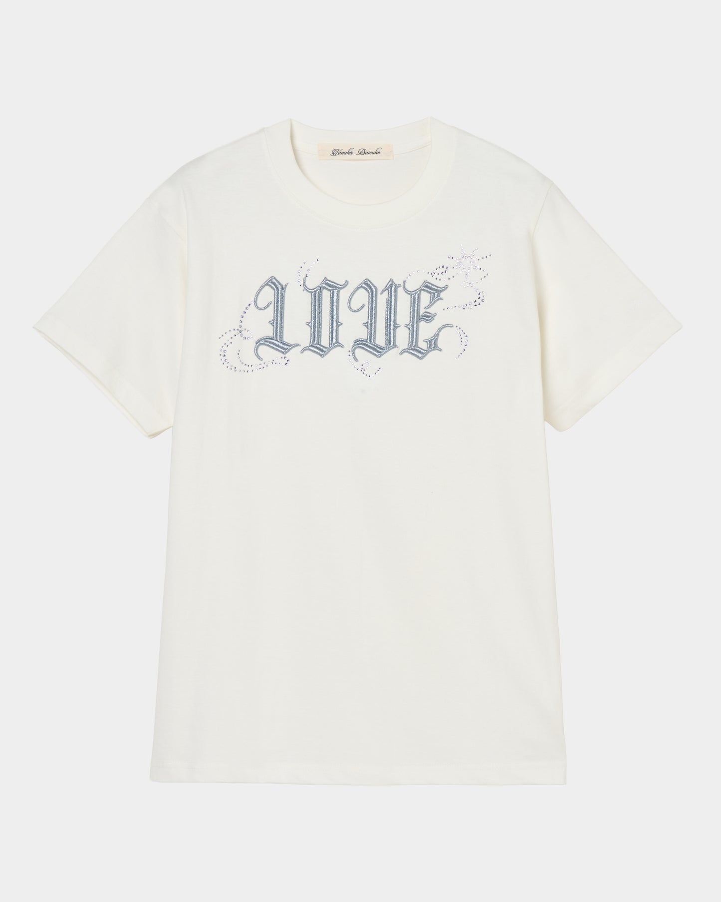 LOVE sparkle T-shirt White × Silver【POPUP先行】