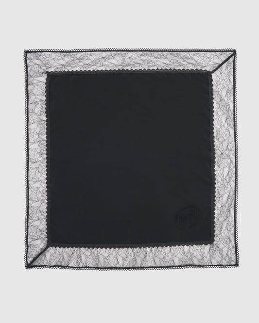 flower lace frame scarf Black【Delivery in February 2026】