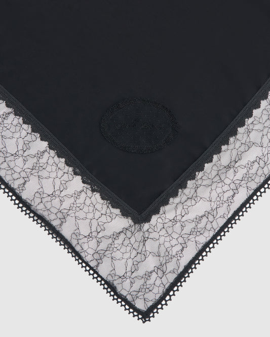 flower lace frame scarf Black【Delivery in February 2026】