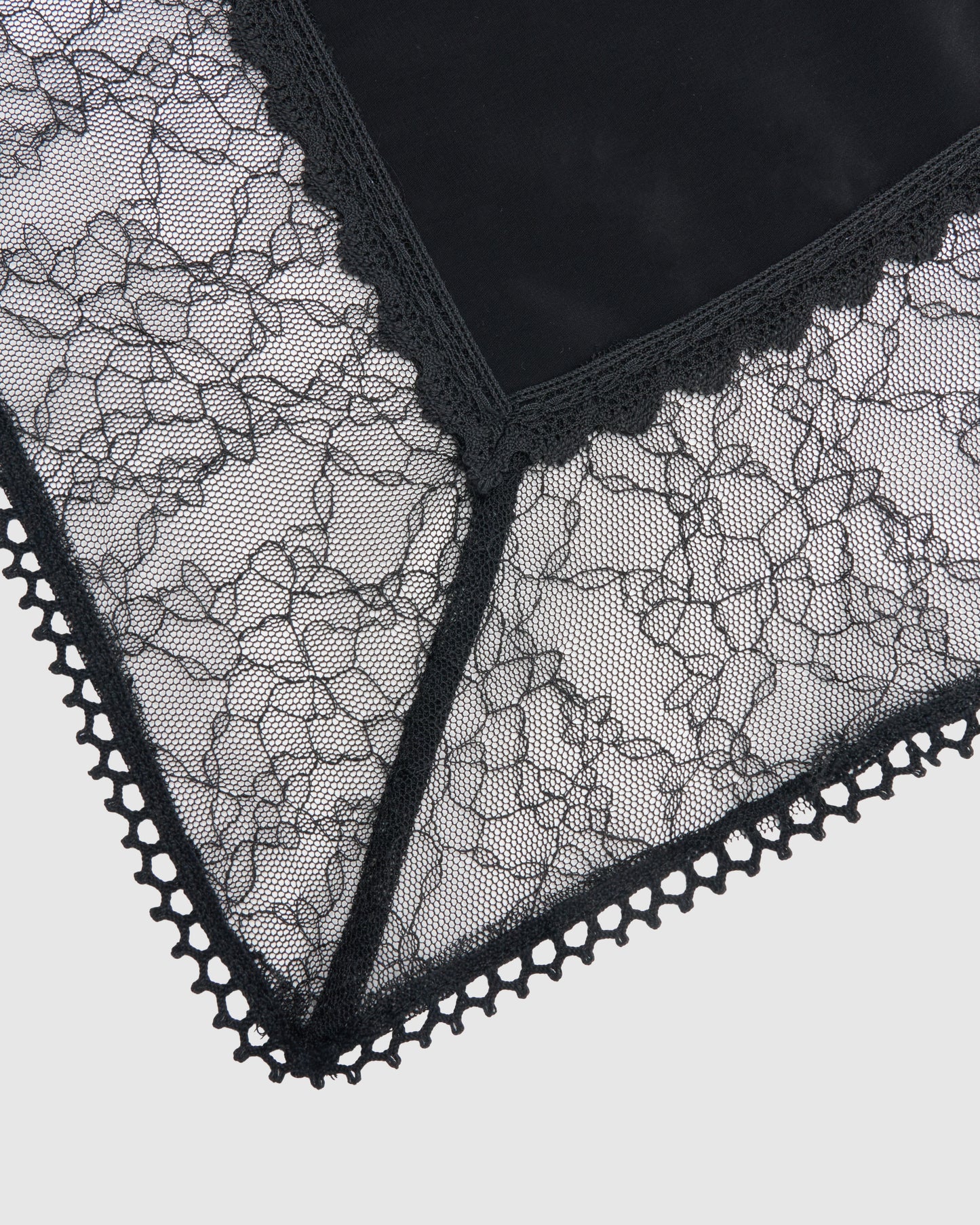 flower lace frame scarf Black【Delivery in November 2025】