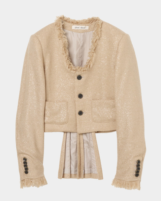 U neck fringe tweed jacket【Delivery in March 2026】