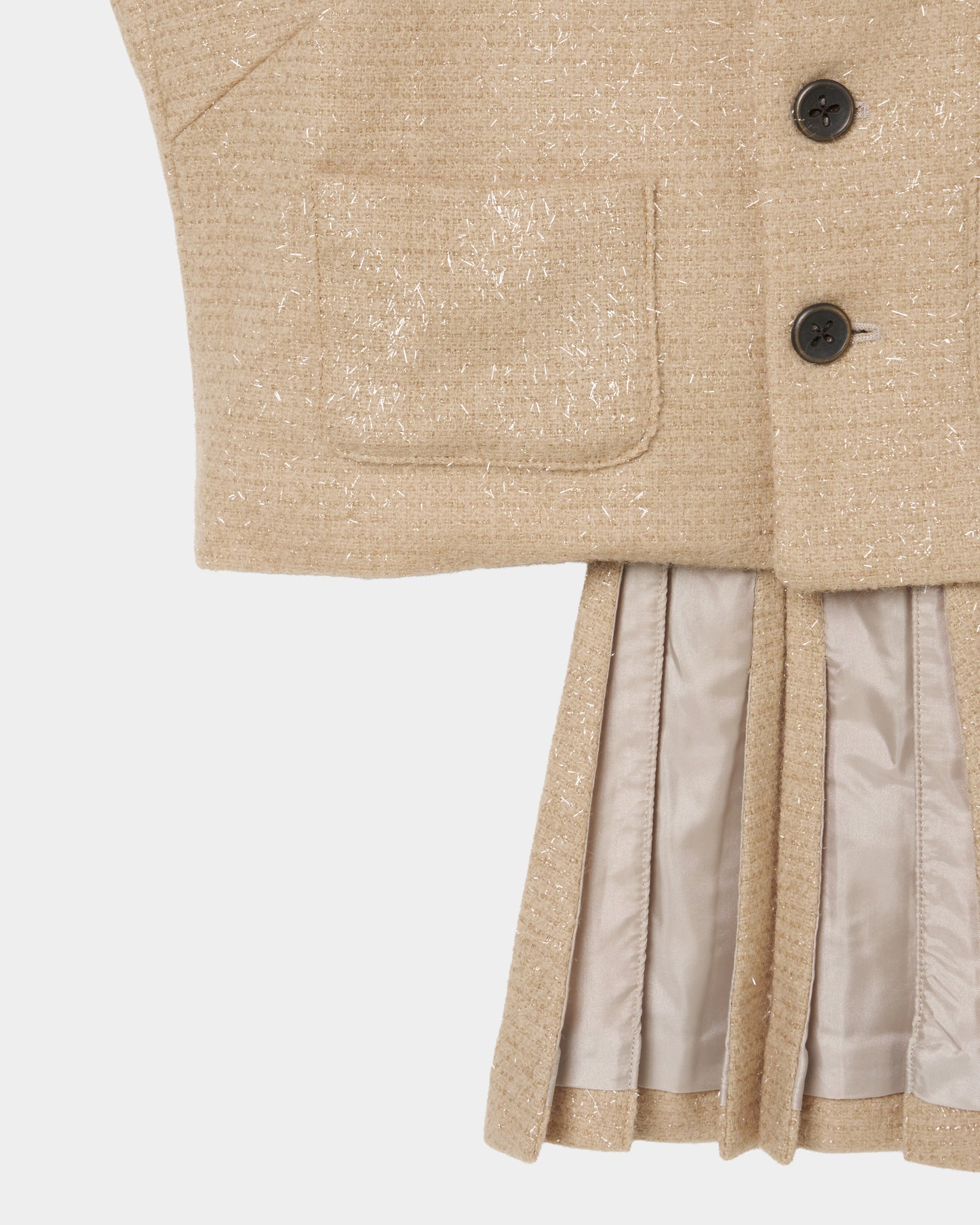 U neck fringe tweed jacket【Delivery in March 2026】