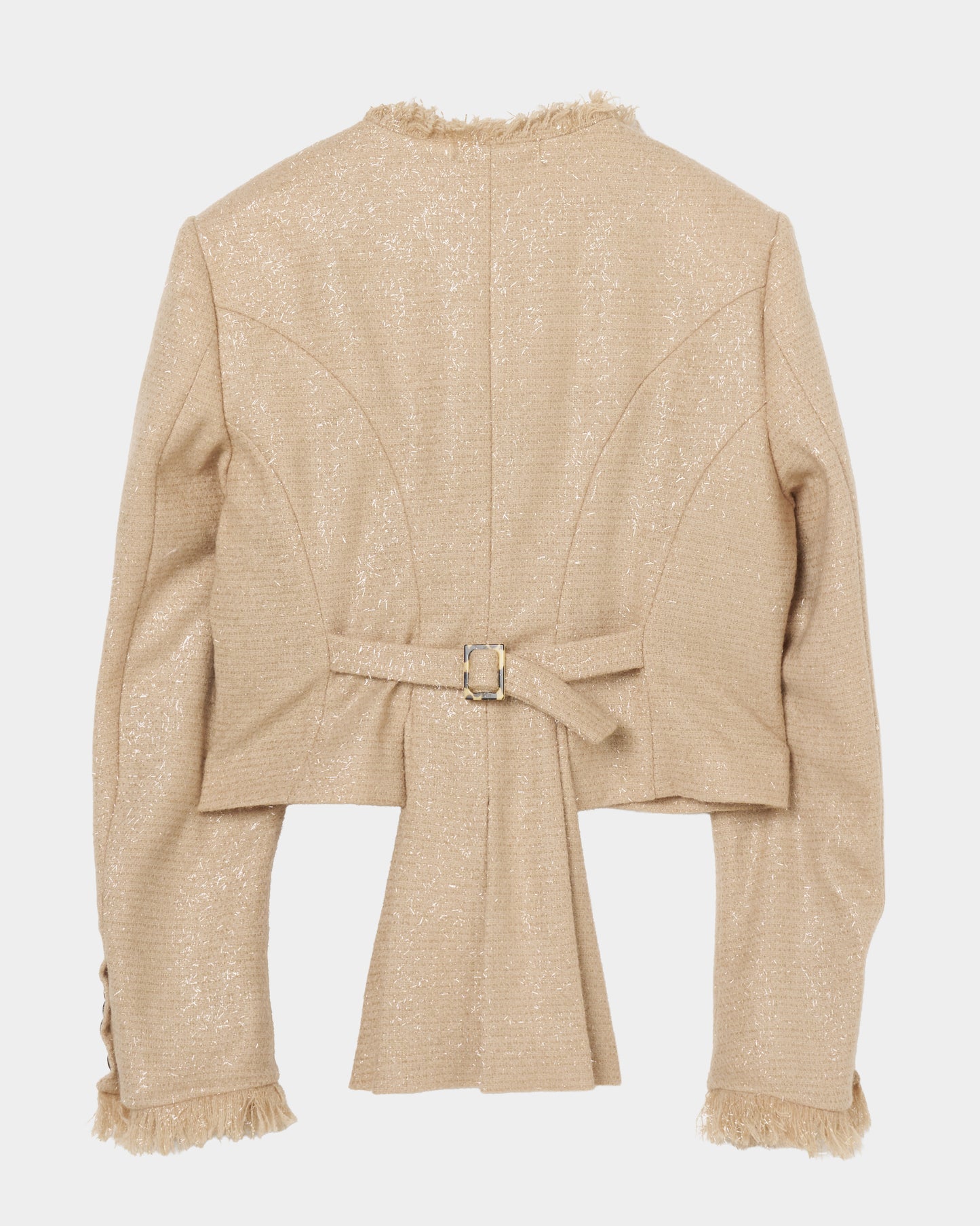 U neck fringe tweed jacket【Delivery in March 2026】