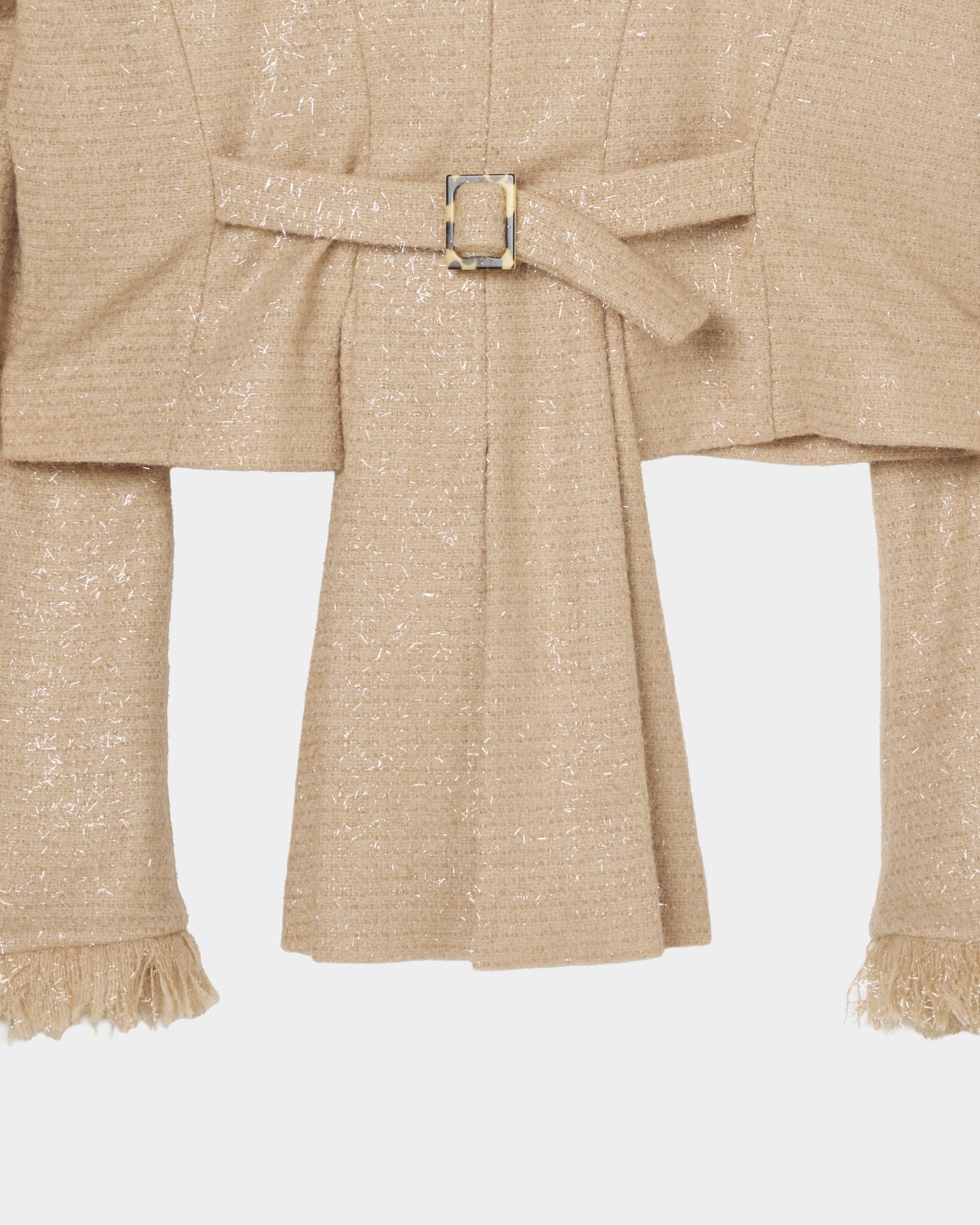 U neck fringe tweed jacket【Delivery in March 2026】