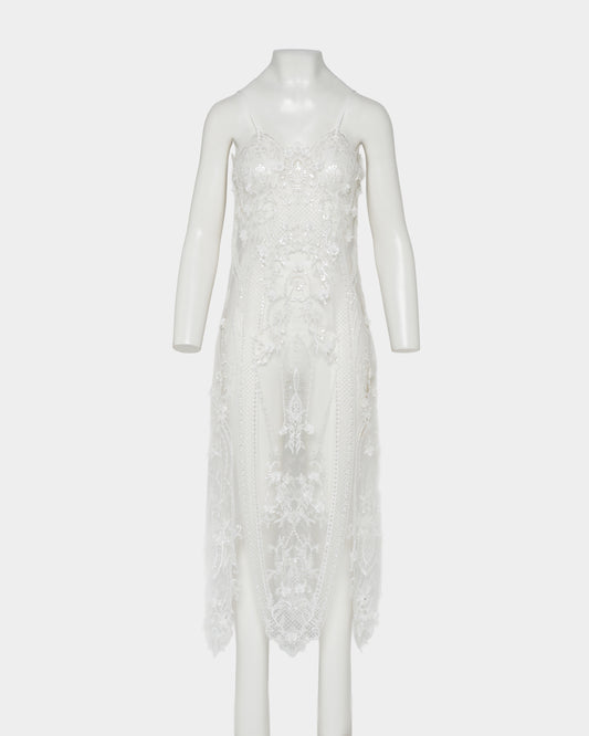 beads embroidery scallop dress【Delivery in March 2026】