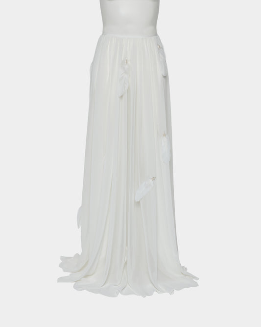 feather chiffon long skirt【Delivery in March 2026】