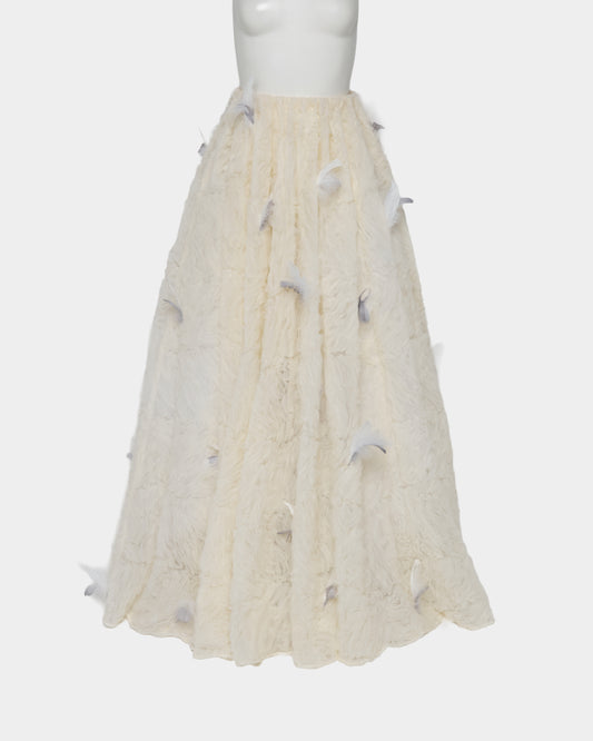 fluffy feather long skirt【Delivery in March 2026】
