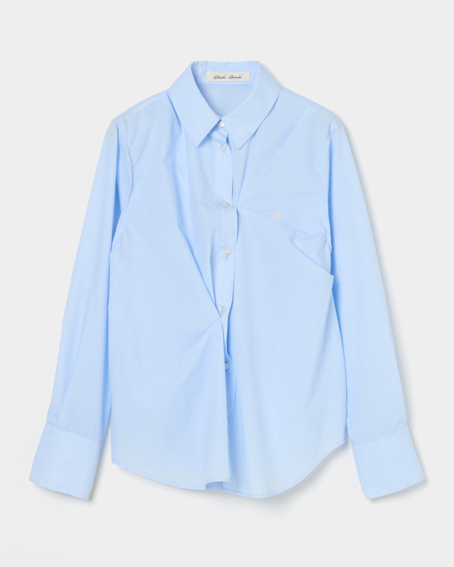 wave tuck lumen embroidery shirt Pale blue【Delivery in January 2026】