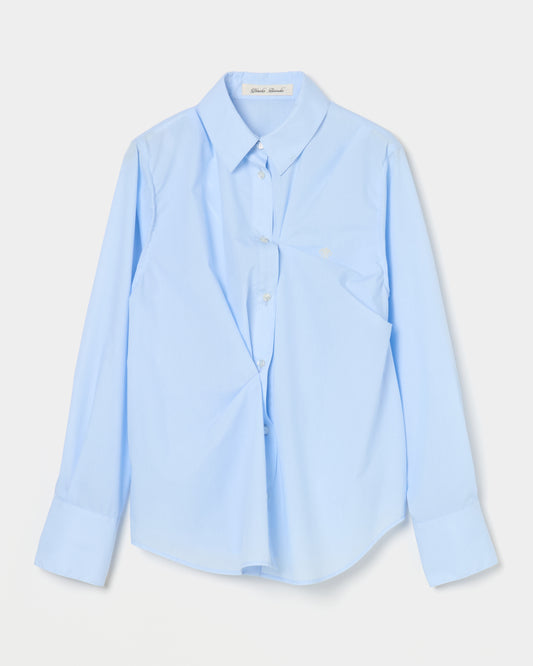 wave tuck lumen embroidery shirt Pale blue【Delivery in January 2026】