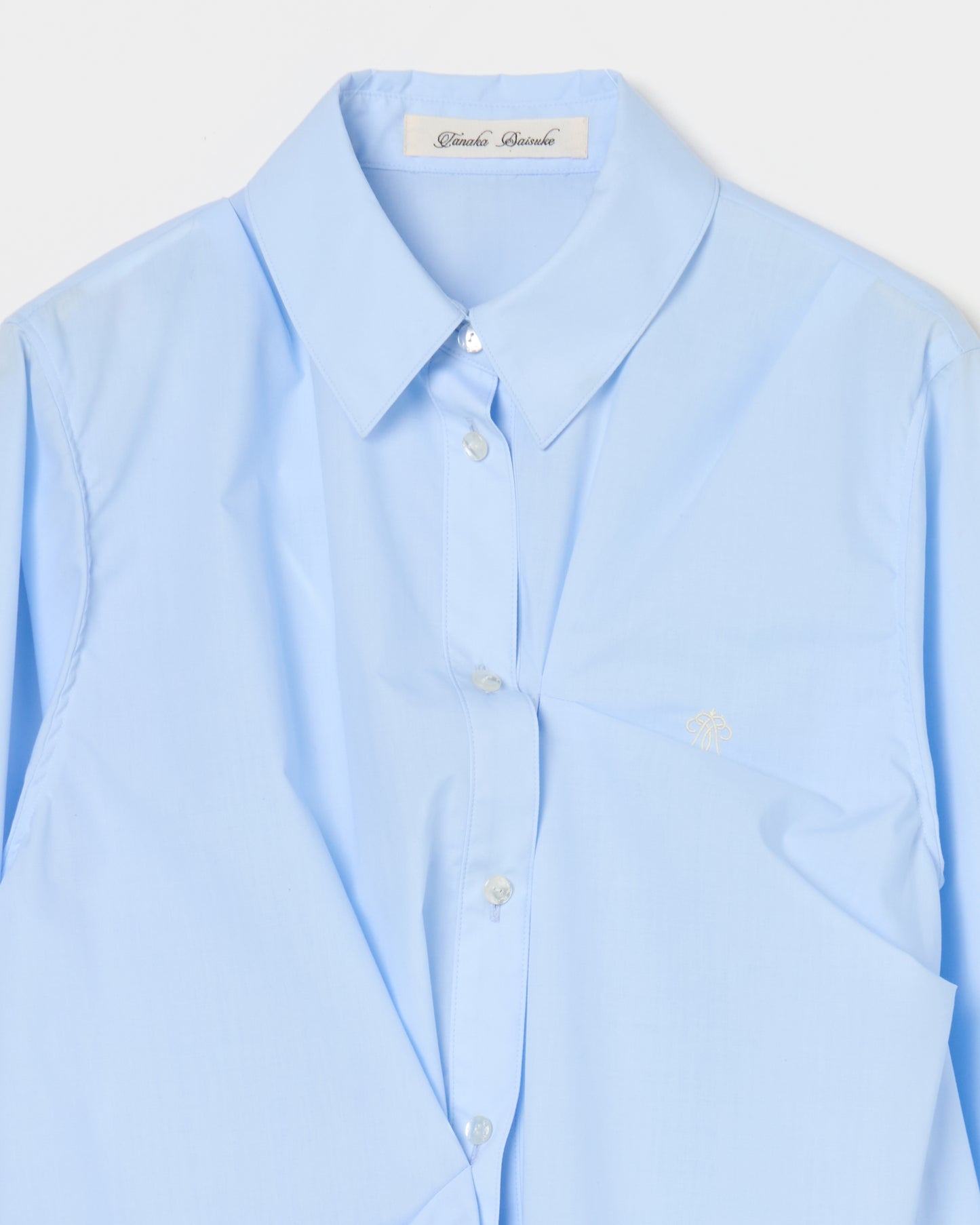 wave tuck lumen embroidery shirt Pale blue【Delivery in January 2026】