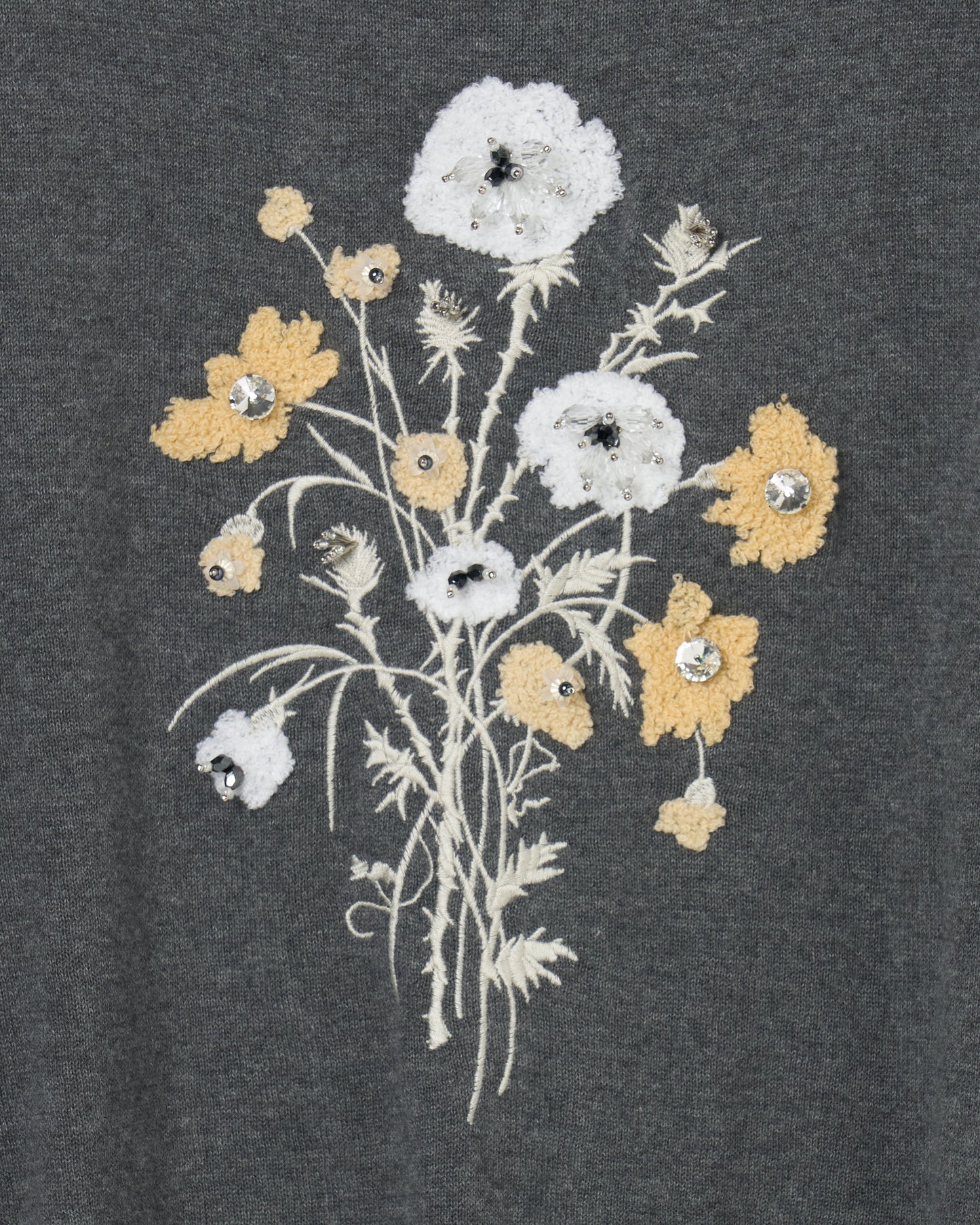 wild bloom beads embroidery cardigan Heather gray【Delivery in February 2026】