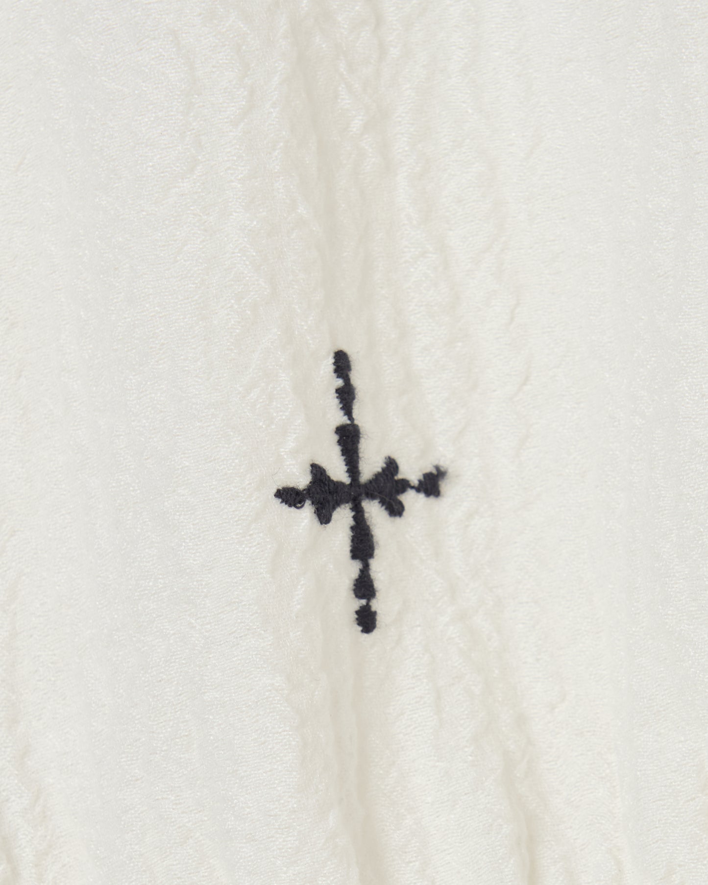 cross embroidery shirring shirt Off white【Delivery in February 2026】