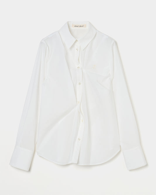 wave tuck lumen embroidery shirt White【Delivery in January 2026】