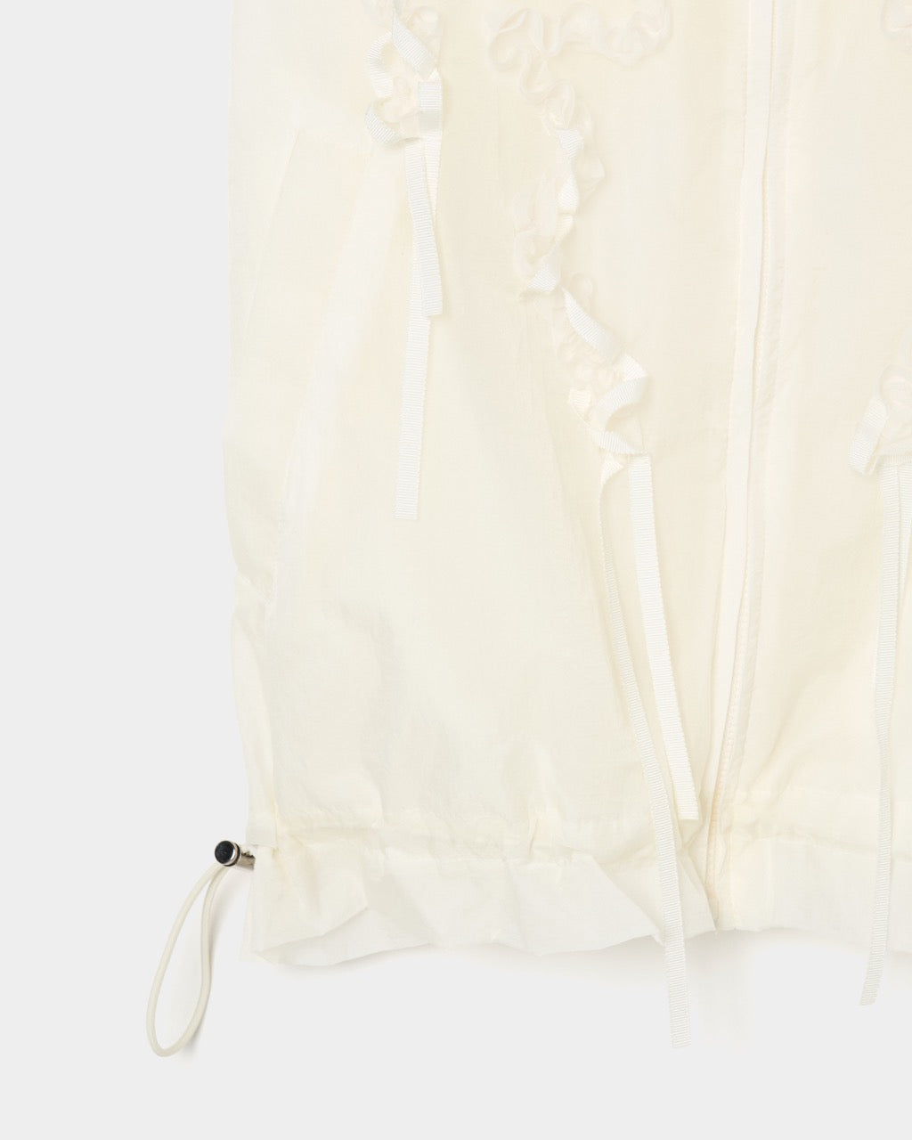 ribbon tulle embroidery wind breaker White 【Delivery in January 2026】