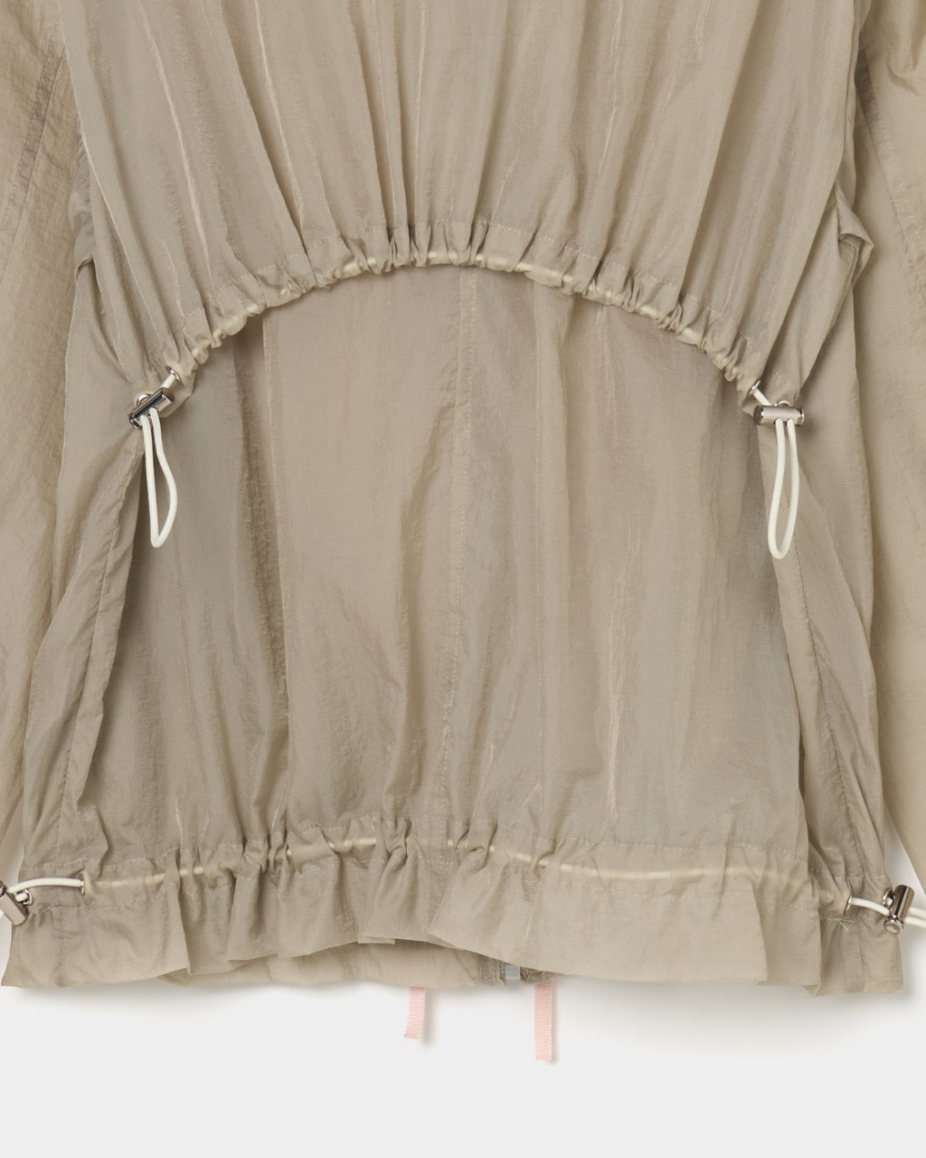 ribbon tulle embroidery wind breaker Khaki 【Delivery in January 2026】