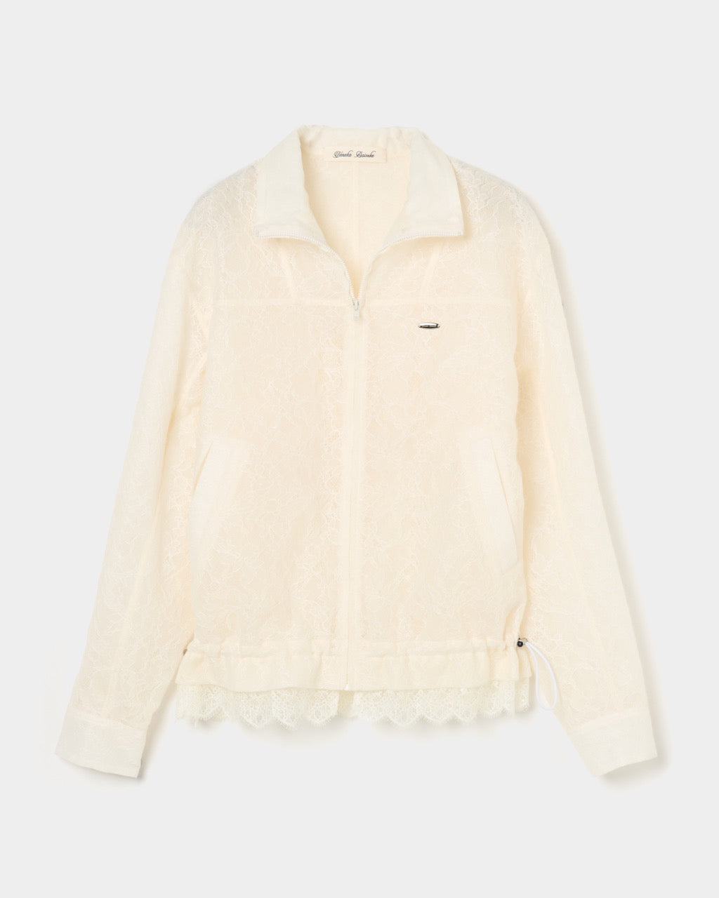 fuzzy lace drawstring blouson Cream【Delivery in January 2026】