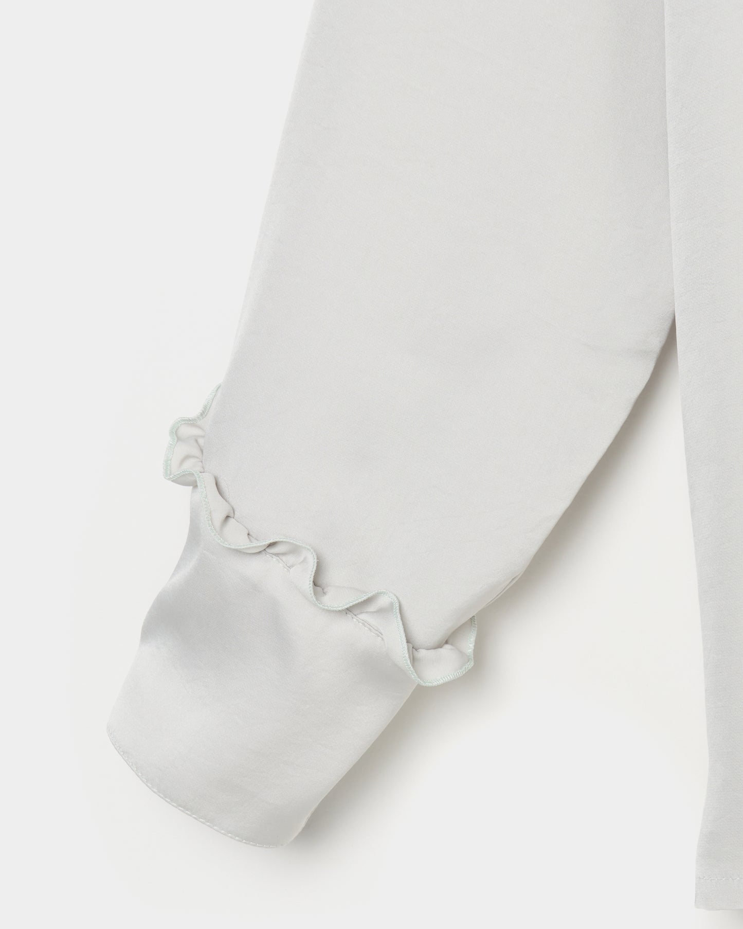 pin tuck frilled shirt Smoke green【Delivery in January 2026】