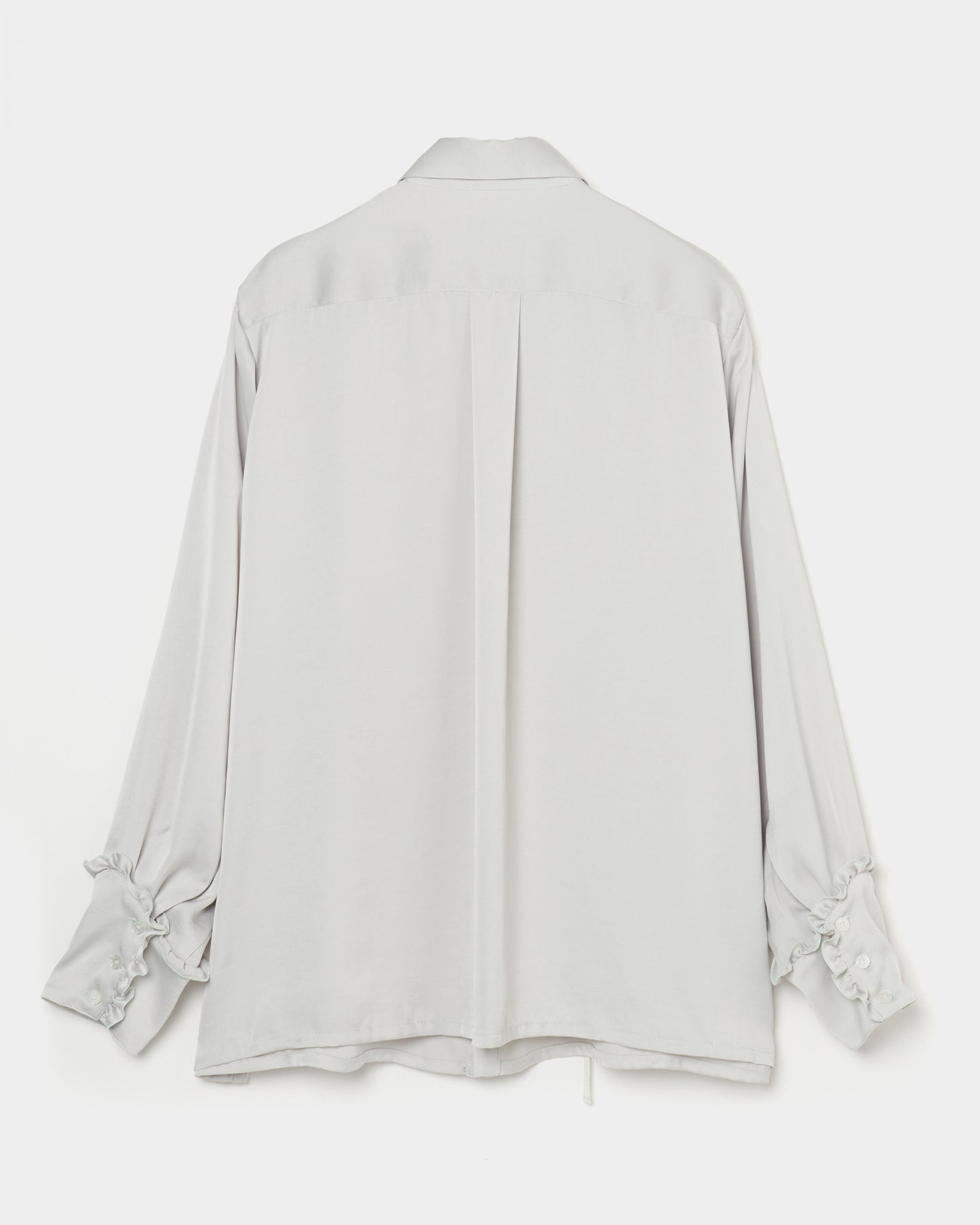 pin tuck frilled shirt Smoke green【Delivery in January 2026】