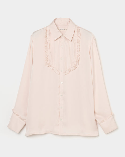 pin tuck frilled shirt Shell pink【Delivery in January 2026】