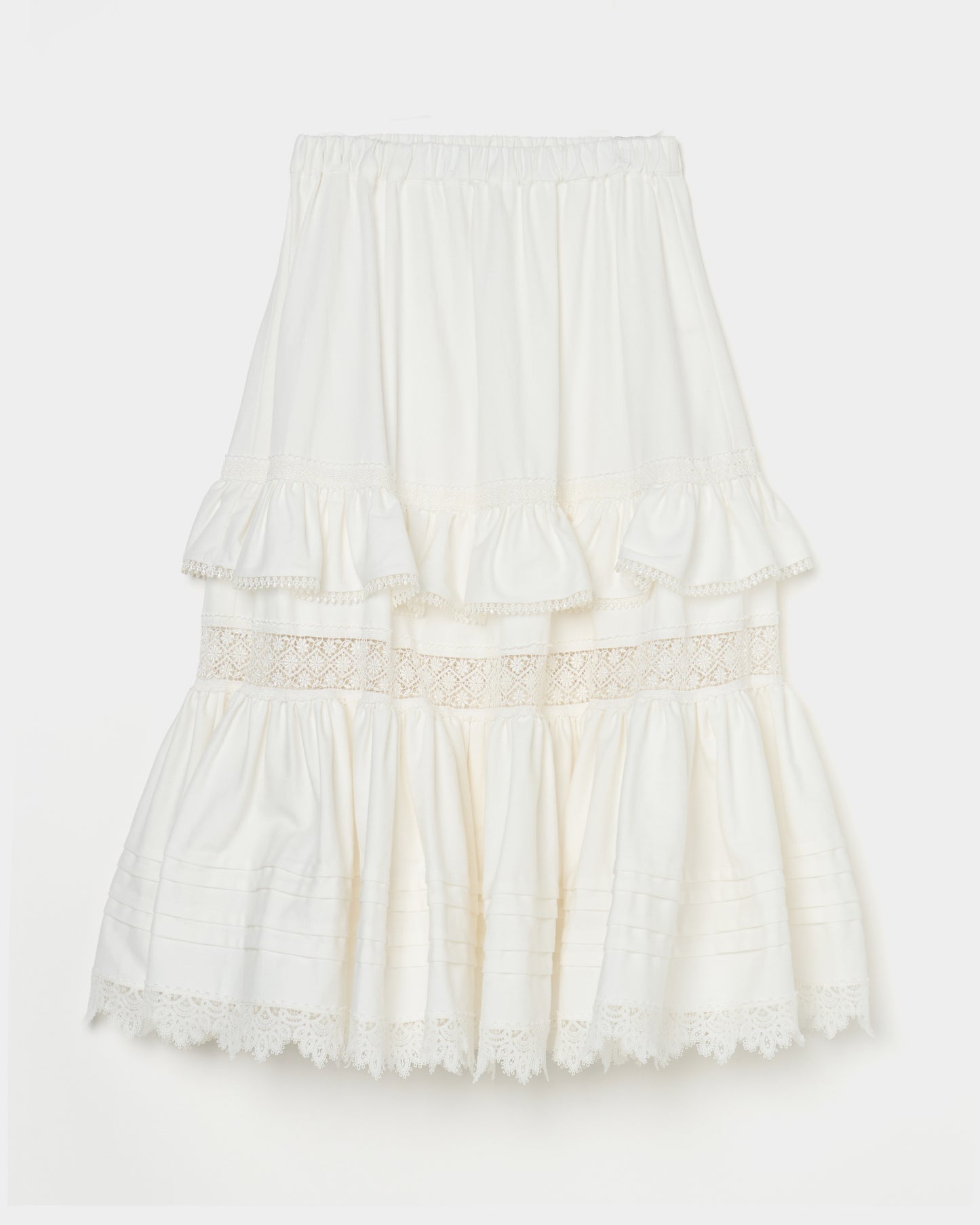 tiered lace frill skirt White【Delivery in February 2026】