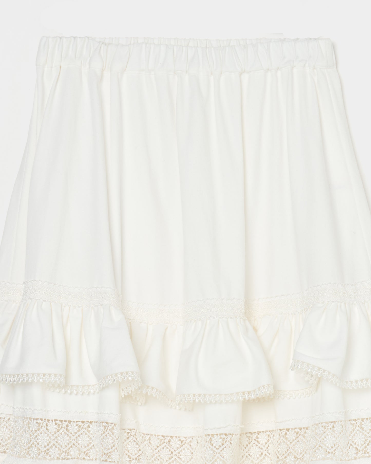 tiered lace frill skirt White【Delivery in February 2026】