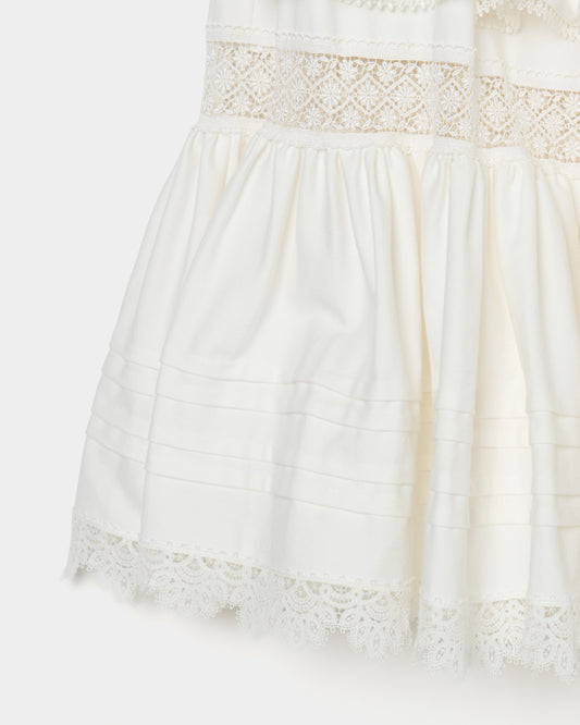 tiered lace frill skirt White【Delivery in February 2026】