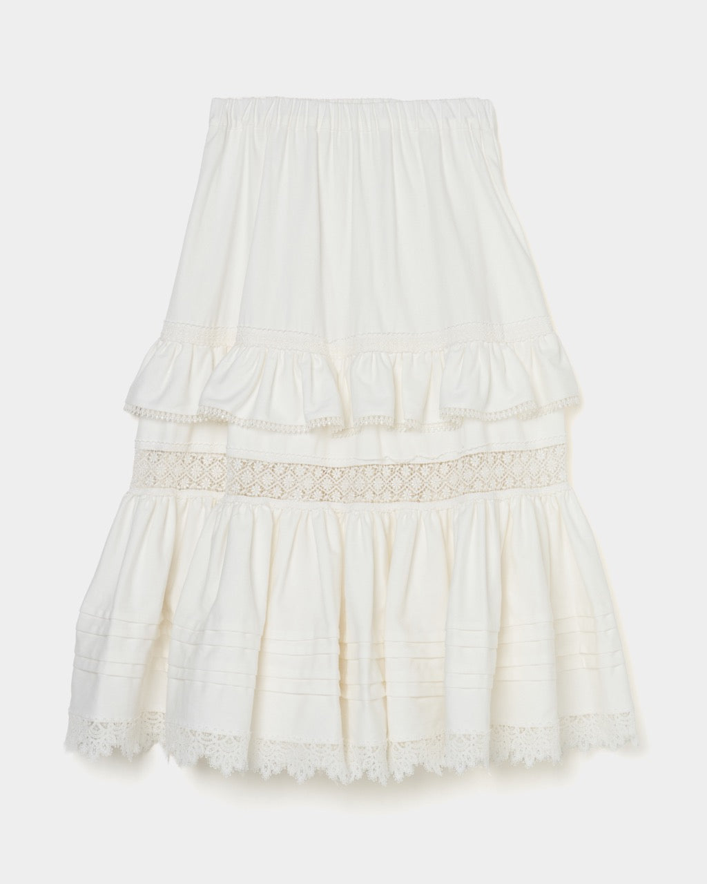 tiered lace frill skirt White【Delivery in February 2026】