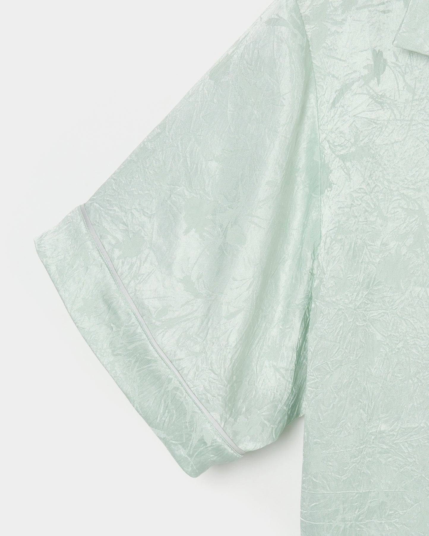 Wild bloom beads embroidery open collar shirt Mint【Delivery in March 2026】