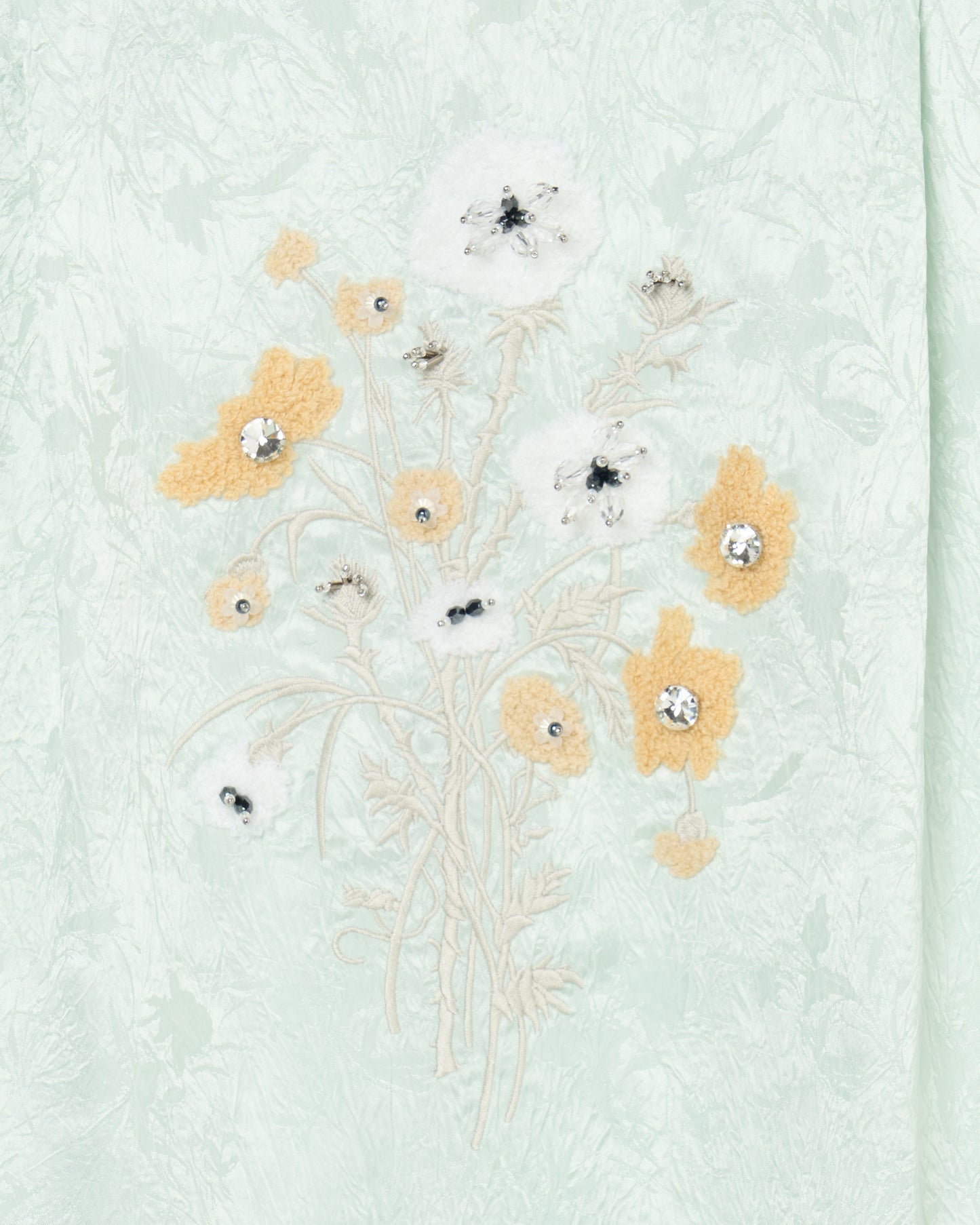 Wild bloom beads embroidery open collar shirt Mint【Delivery in March 2026】
