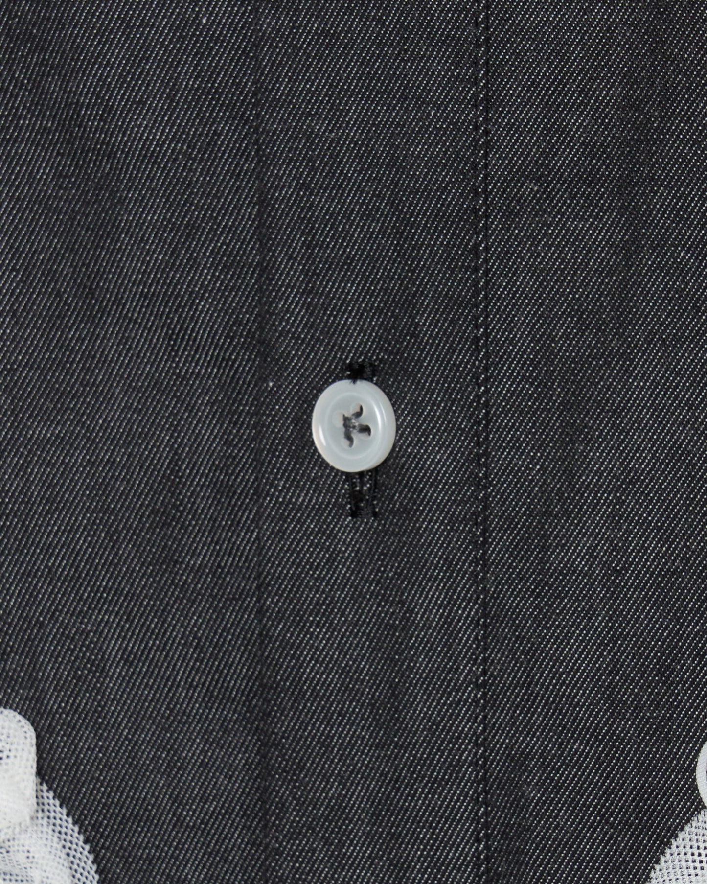 ribbon tulle embroidery shirt Black【Delivery in January 2026】