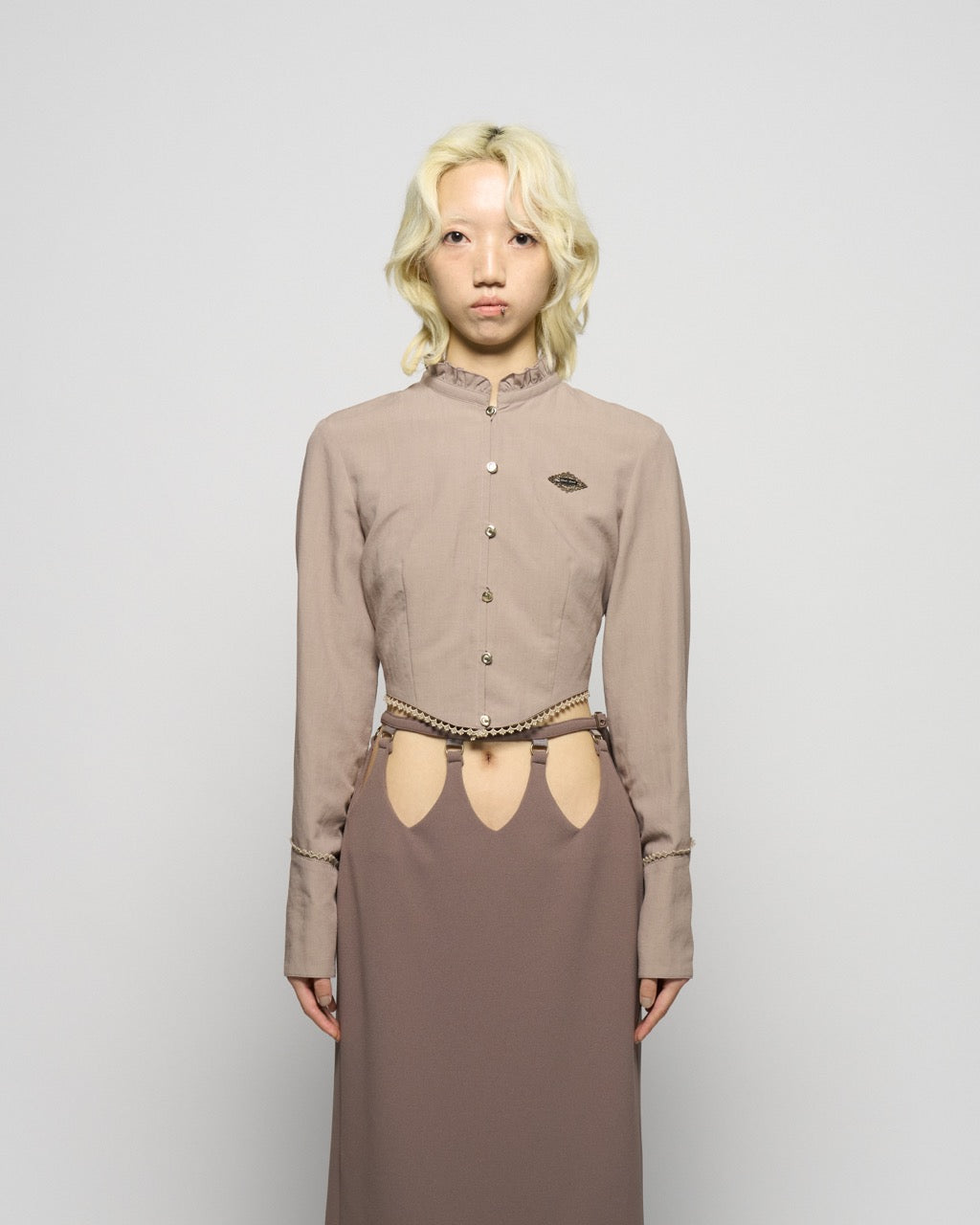 hanging straight skirt Olive brown【Delivery in February 2026】