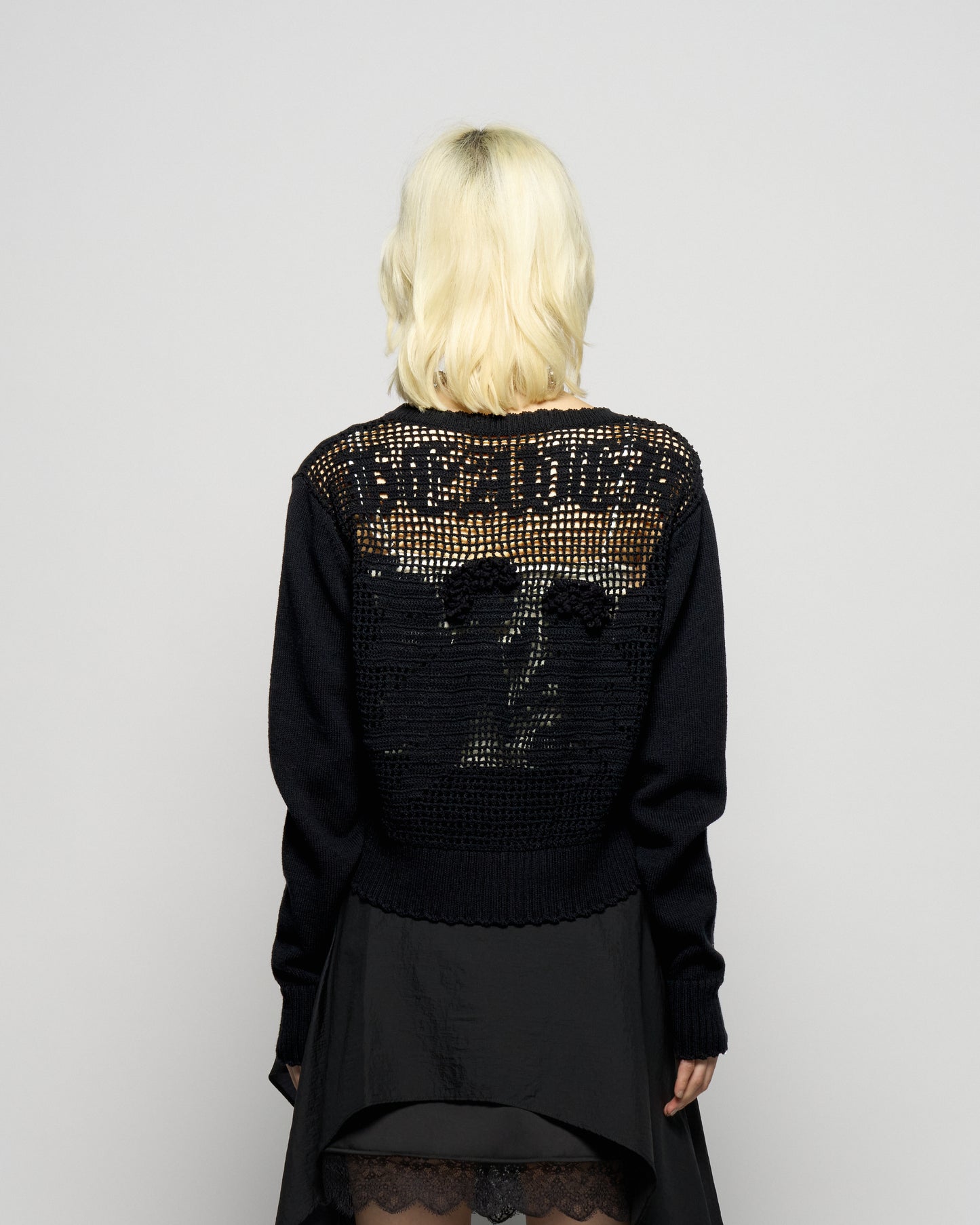 cupid in HEAVEN crochet knit cardigan Black【Delivery in February 2026】