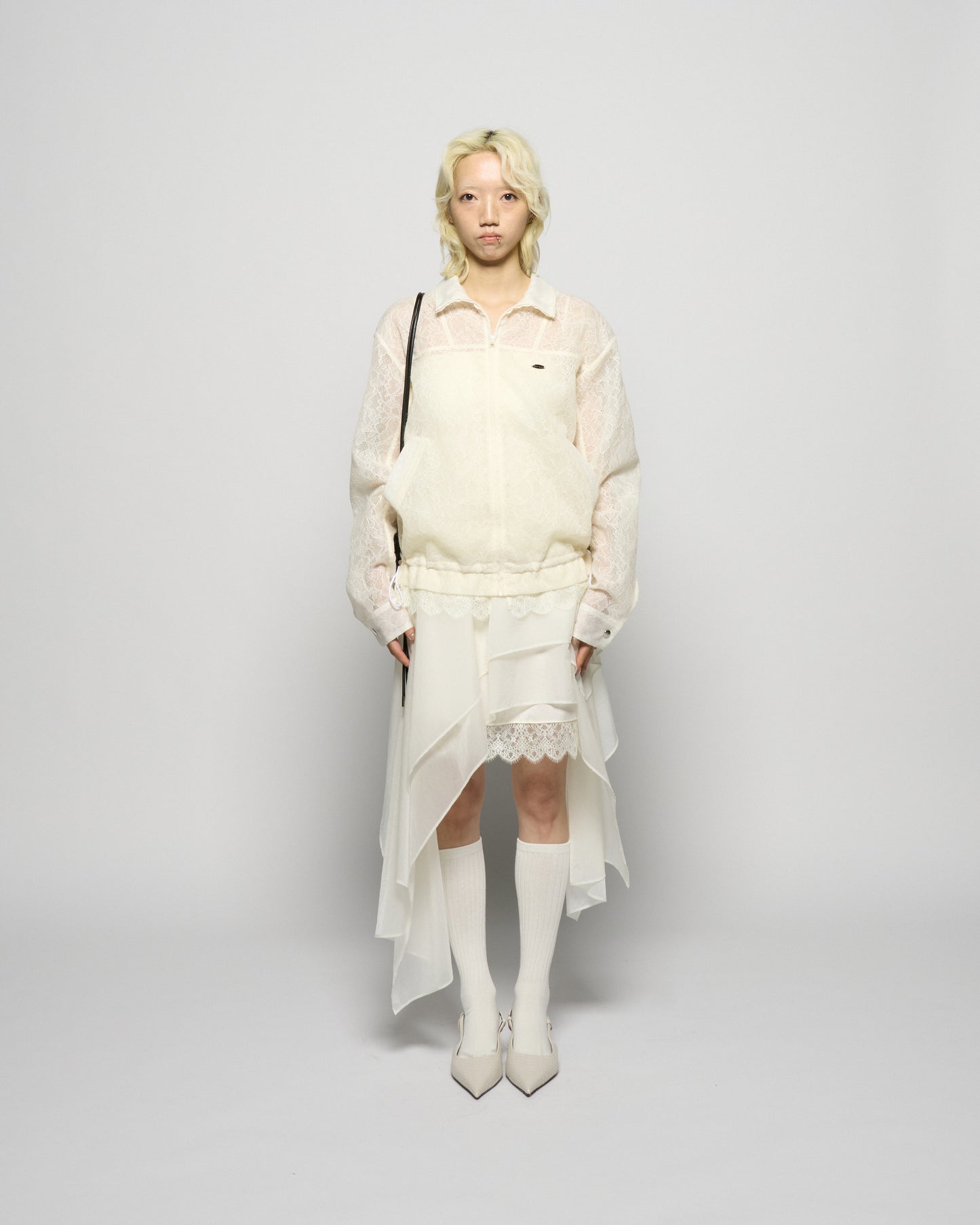 asymmetry hem layered skirt Ivory【Delivery in February 2026】