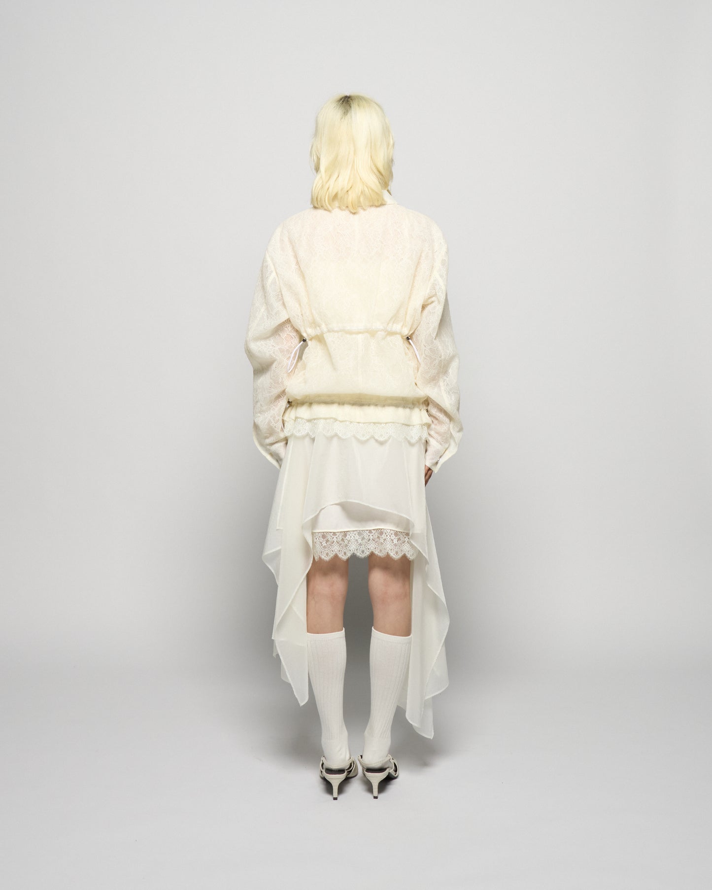 asymmetry hem layered skirt Ivory【Delivery in February 2026】