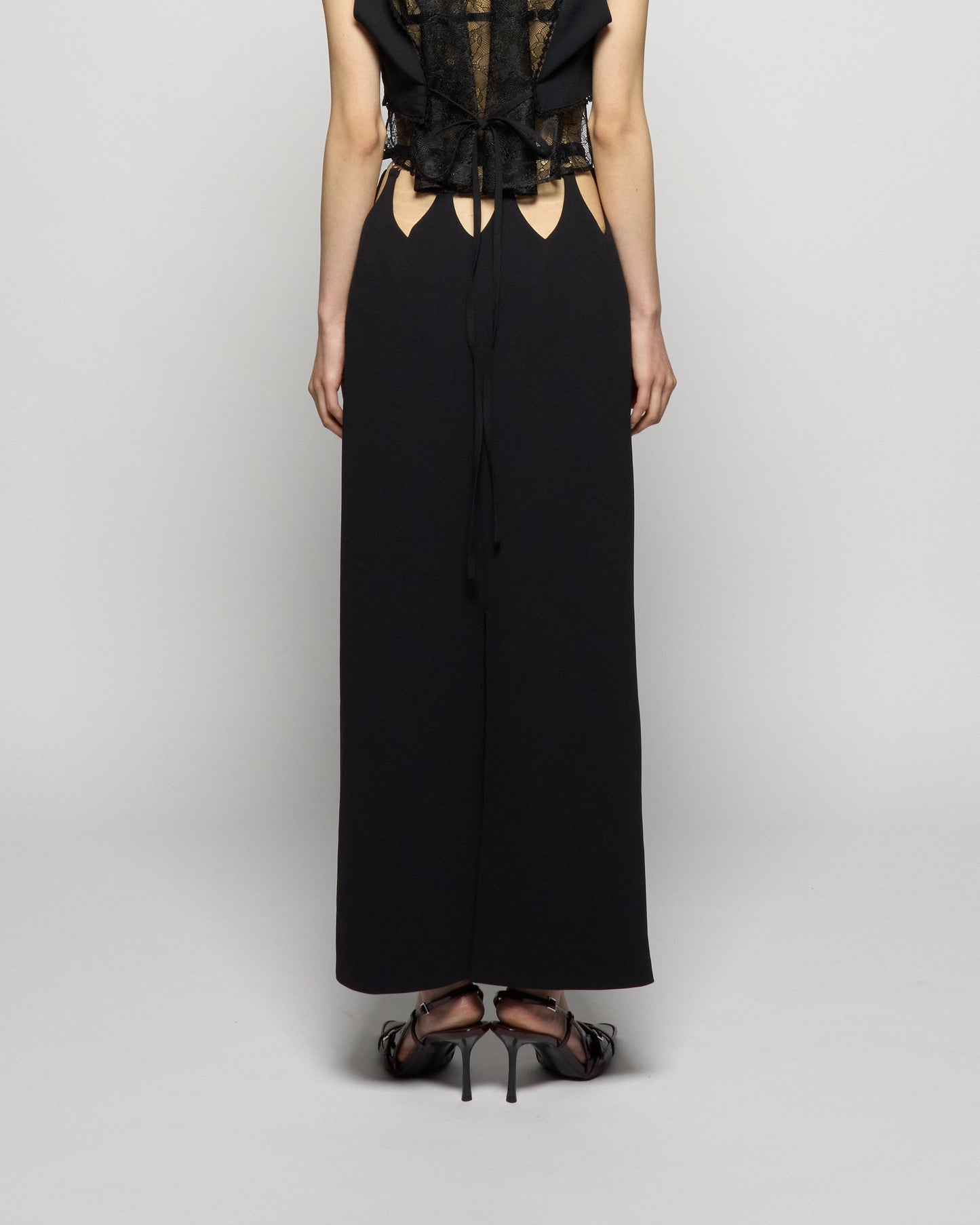 hanging straight skirt Black【Delivery in February 2026】