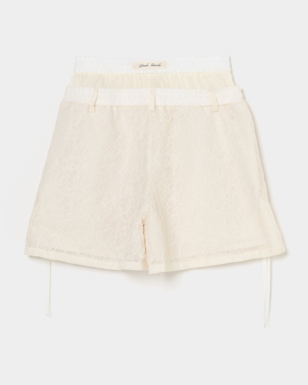 fuzzy lace layered half pants Cream【Delivery in January 2026】