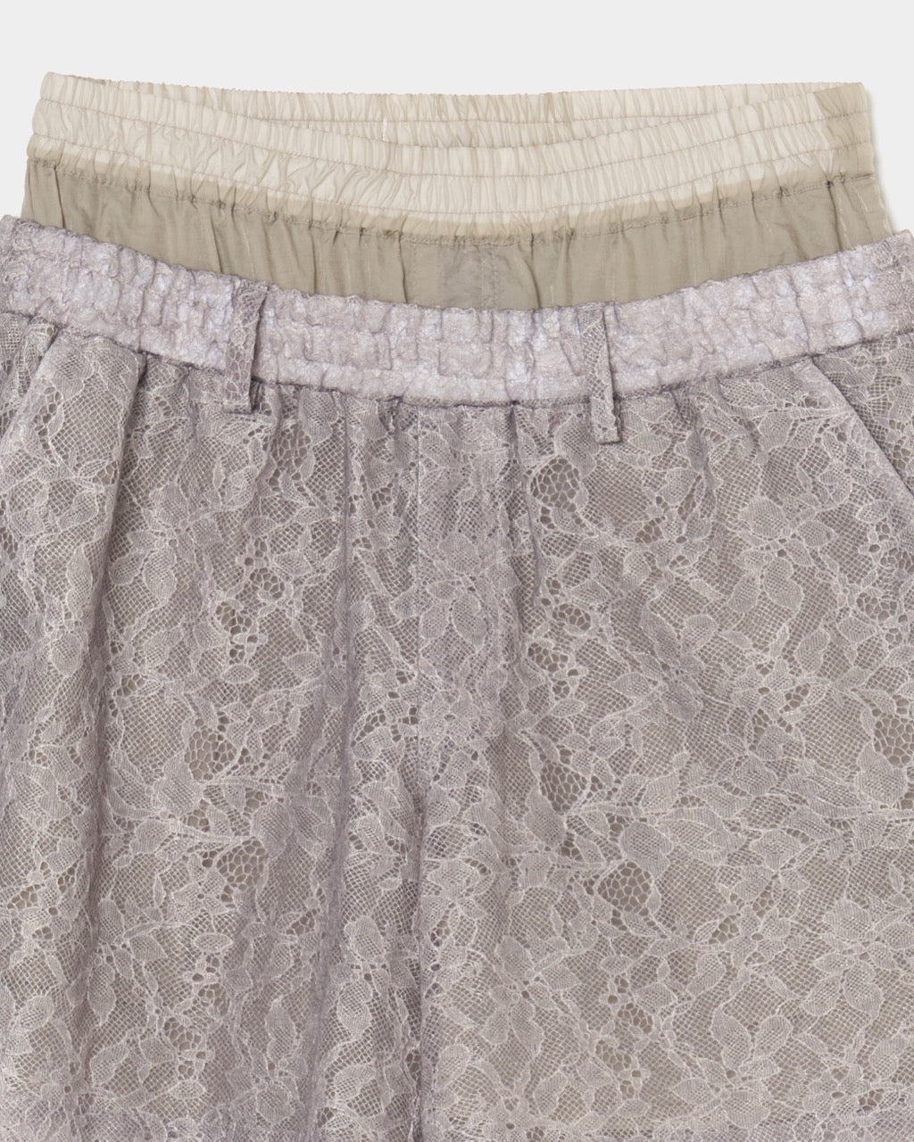 fuzzy lace layered half pants Khaki【Delivery in January 2026】