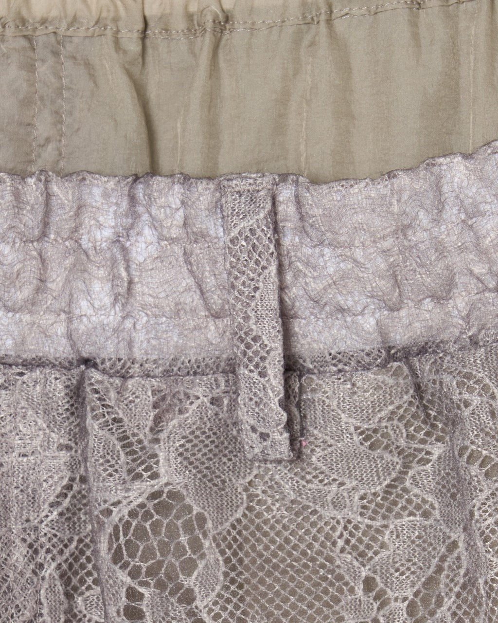 fuzzy lace layered half pants Khaki【Delivery in January 2026】