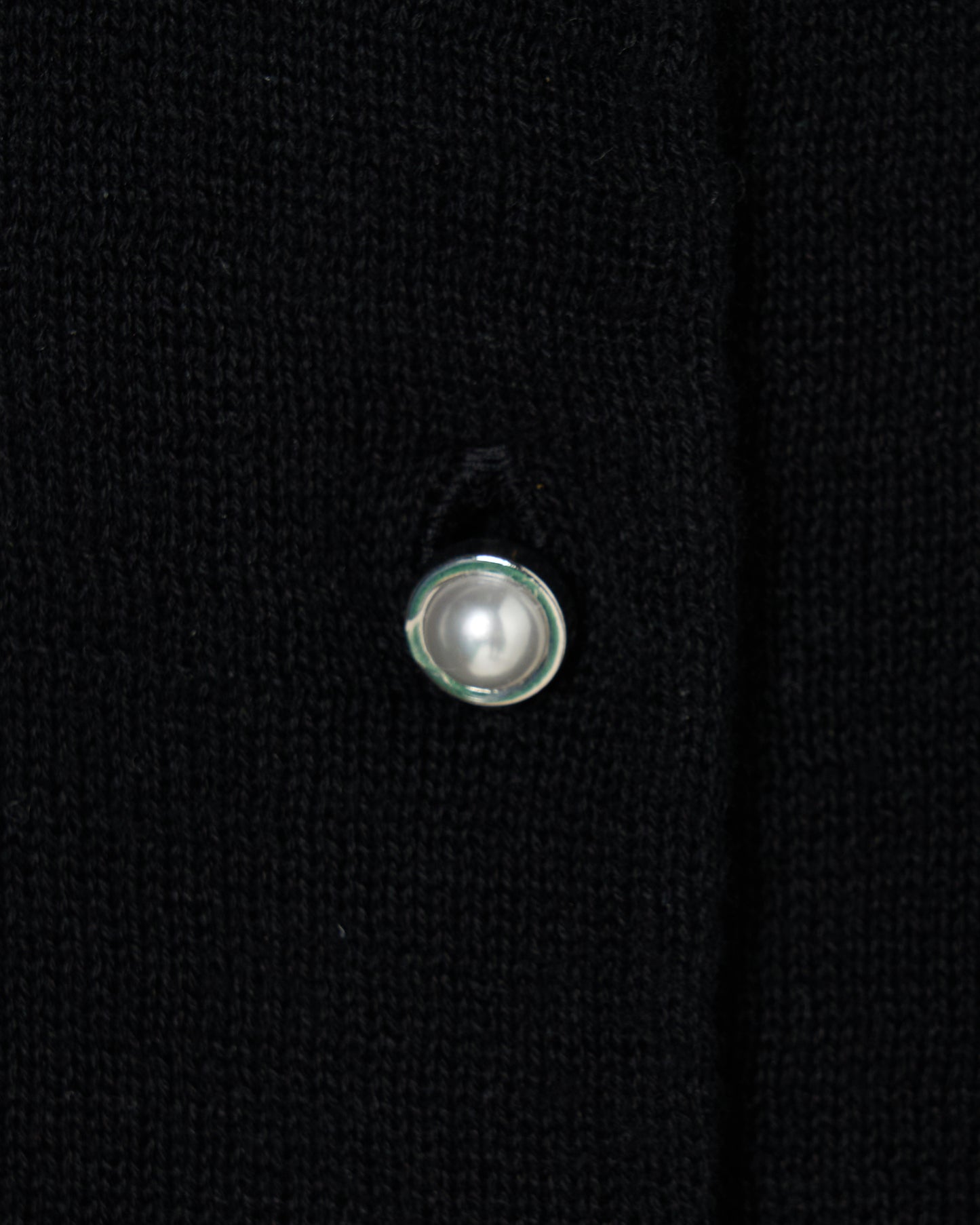Ribbon tulle pearl embroidery cardigan Black【Delivery in February 2026】