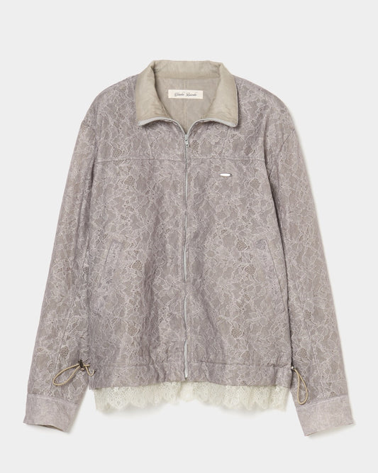 fuzzy lace drawstring blouson Khaki【Delivery in January 2026】