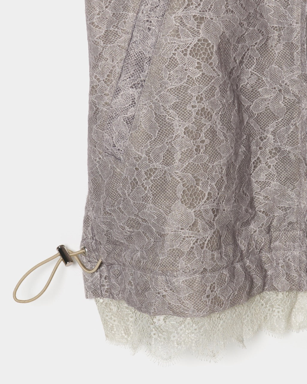 fuzzy lace drawstring blouson Khaki【Delivery in January 2026】