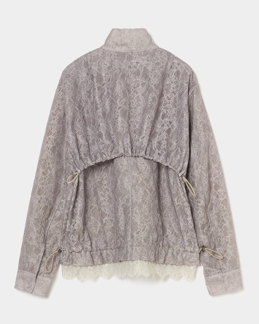 fuzzy lace drawstring blouson Khaki【Delivery in January 2026】