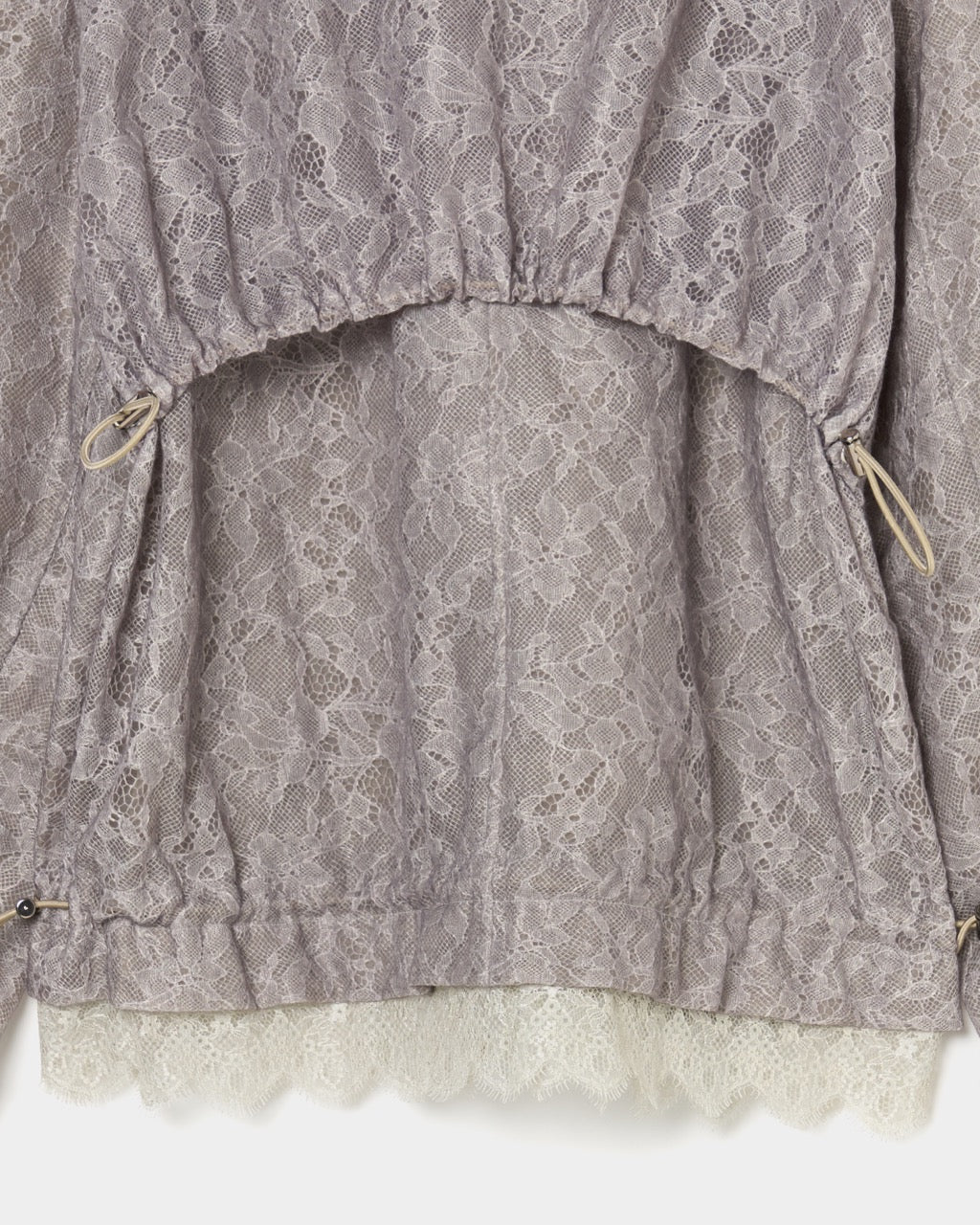 fuzzy lace drawstring blouson Khaki【Delivery in January 2026】